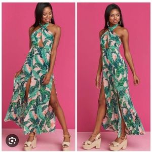 Show Me Your Mumu x Barbie Millie Maxi Dress Size XL Beverly Barbie Palm Leaf